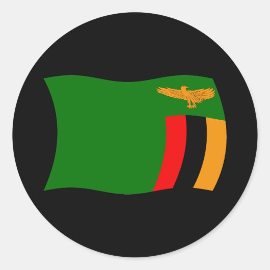Autocollant du drapeau de la Zambie (Devant)