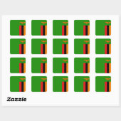 Autocollant du drapeau de la Zambie (Feuille)