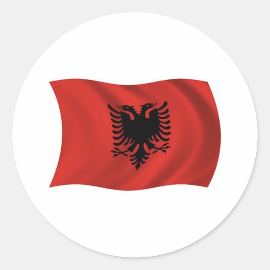 Autocollant du drapeau de l'Albanie (Devant)