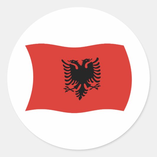 Autocollant du drapeau de l'Albanie (Devant)