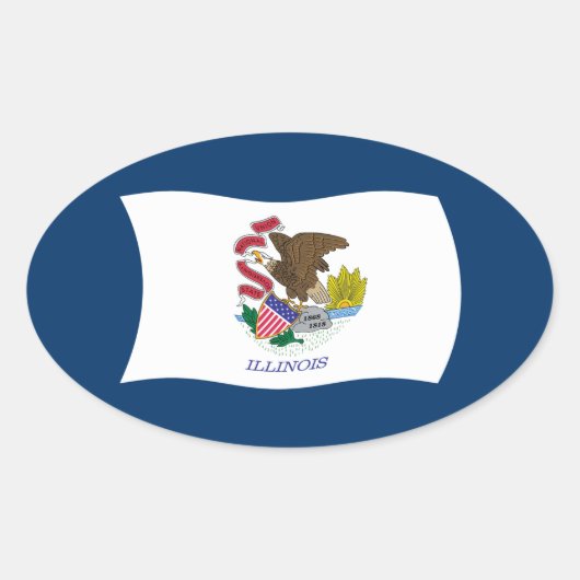 Autocollant du drapeau de l'Illinois (Devant)
