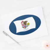Autocollant du drapeau de l'Illinois (Enveloppe)