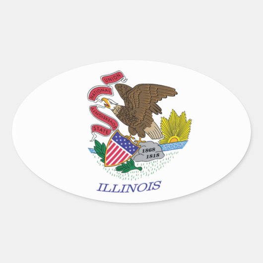 Autocollant du drapeau de l'Illinois (Devant)