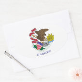 Autocollant du drapeau de l'Illinois (Enveloppe)