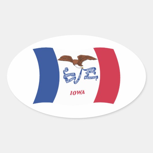Autocollant du drapeau de l'Iowa (Devant)
