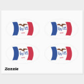 Autocollant du drapeau de l'Iowa (Feuille)