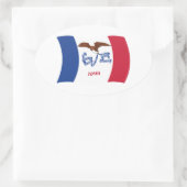 Autocollant du drapeau de l'Iowa (Sac)