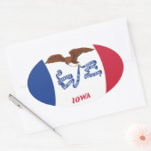 Autocollant du drapeau de l'Iowa (Enveloppe)