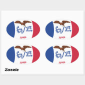 Autocollant du drapeau de l'Iowa (Feuille)