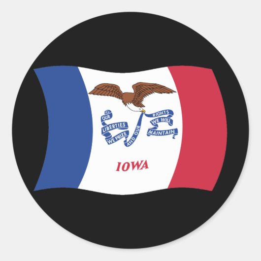 Autocollant du drapeau de l'Iowa (Devant)