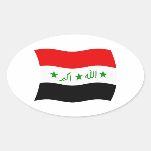Autocollant du drapeau de l'Irak (Devant)