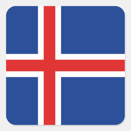 Autocollant du drapeau de l'Islande (Devant)