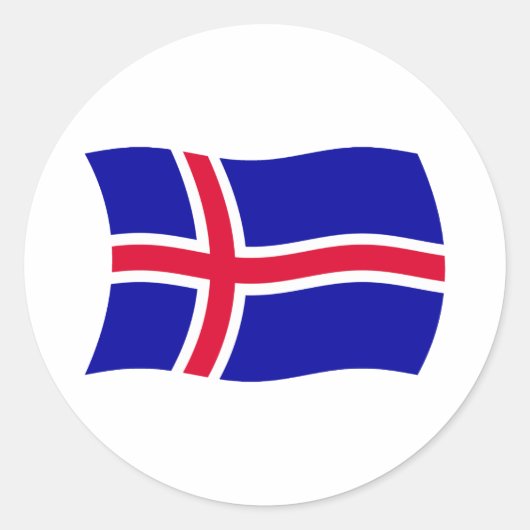 Autocollant du drapeau de l'Islande (Devant)