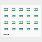 Autocollant du drapeau de l'Ouzbékistan (Feuille)