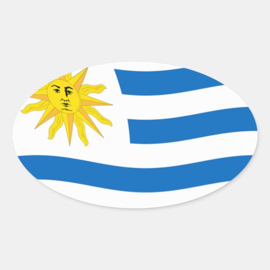 Autocollant du drapeau de l'Uruguay (Devant)