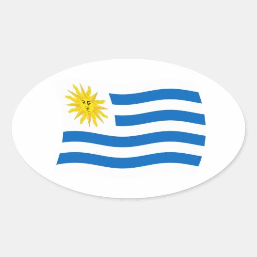 Autocollant du drapeau de l'Uruguay (Devant)