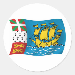 Autocollant du drapeau de Saint-Pierre-et-Miquelon