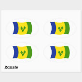 Autocollant du drapeau de Saint-Vincent-Grenadines (Feuille)