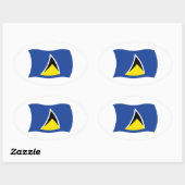 Autocollant du drapeau de Sainte-Lucie (Feuille)