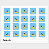 Autocollant du drapeau de Sainte-Lucie (Feuille)