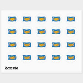Autocollant du drapeau des Assiniboines de Fort Pe (Feuille)