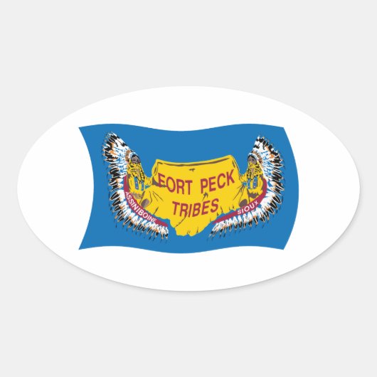 Autocollant du drapeau des Assiniboines de Fort Pe (Devant)