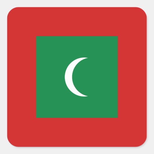 Autocollant du drapeau des Maldives (Devant)