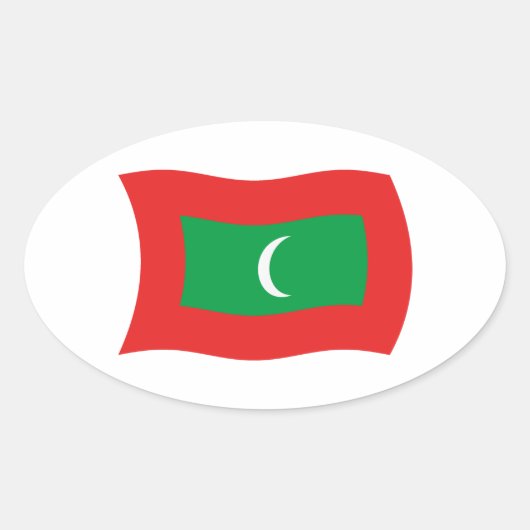 Autocollant du drapeau des Maldives (Devant)