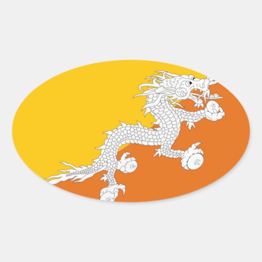 Autocollant du drapeau du Bhoutan (Devant)