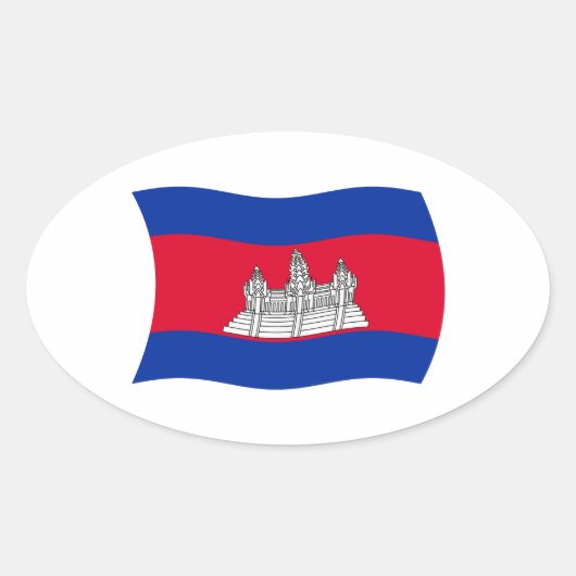 Autocollant du drapeau du Cambodge (Devant)