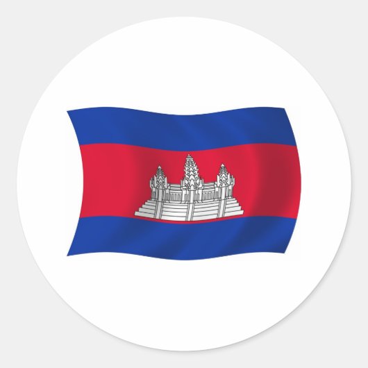 Autocollant du drapeau du Cambodge (Devant)