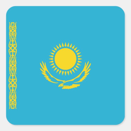 Autocollant du drapeau du Kazakhstan (Devant)