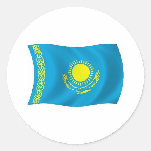 Autocollant du drapeau du Kazakhstan (Devant)