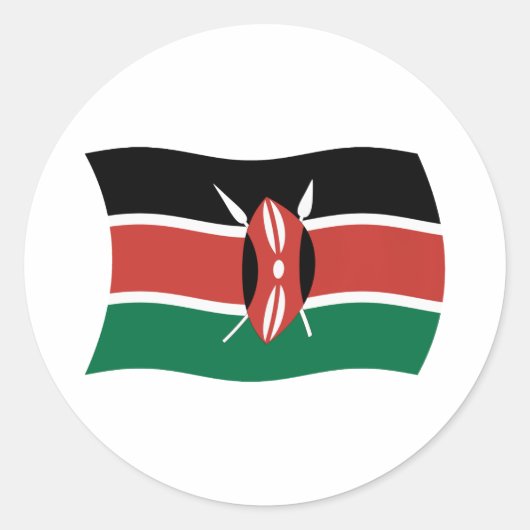 Autocollant du drapeau du Kenya (Devant)