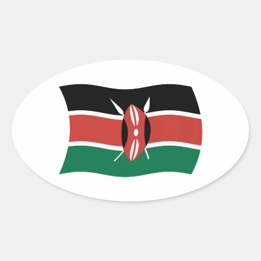 Autocollant du drapeau du Kenya (Devant)