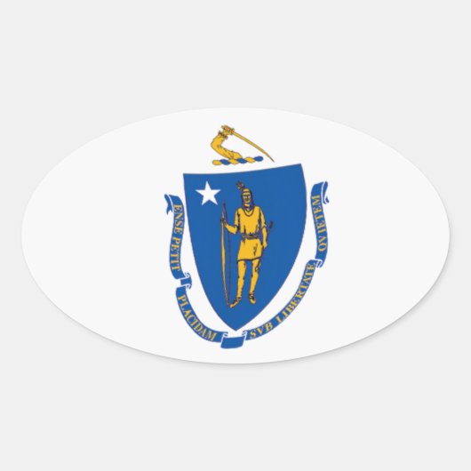 Autocollant du drapeau du Massachusetts (Devant)