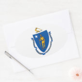 Autocollant du drapeau du Massachusetts (Enveloppe)