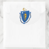 Autocollant du drapeau du Massachusetts (Sac)