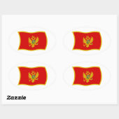 Autocollant du drapeau du Monténégro (Feuille)