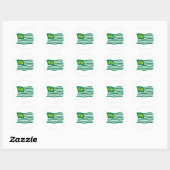Autocollant du drapeau du mouvement écologiste (Feuille)