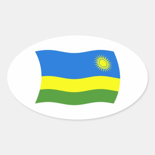Autocollant du drapeau du Rwanda (Devant)