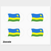 Autocollant du drapeau du Rwanda (Feuille)
