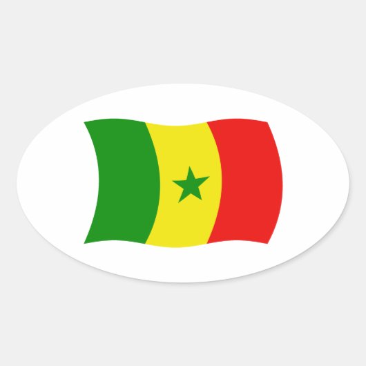 Autocollant du drapeau du Sénégal (Devant)