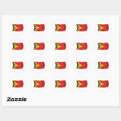 Autocollant du drapeau du Timor oriental (Feuille)