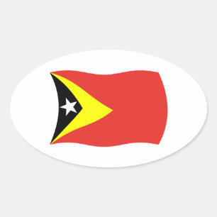 Autocollant du drapeau du Timor oriental