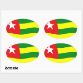 Autocollant du drapeau du Togo (Feuille)
