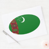 Autocollant du drapeau du Turkménistan (Enveloppe)