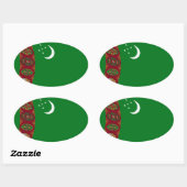 Autocollant du drapeau du Turkménistan (Feuille)