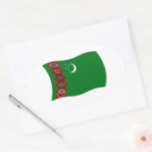 Autocollant du drapeau du Turkménistan (Enveloppe)