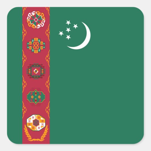 Autocollant du drapeau du Turkménistan (Devant)